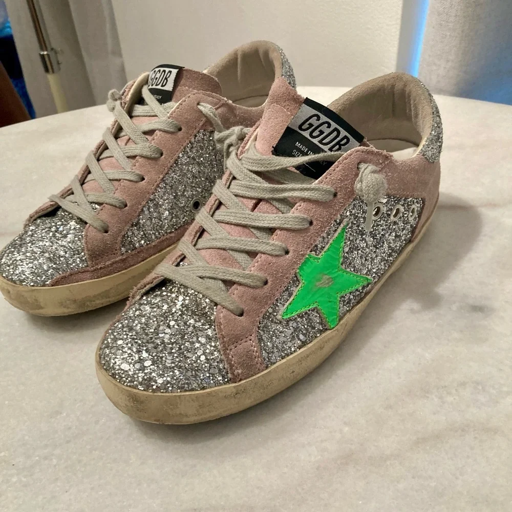 Golden Goose Superstar Glitter and Suede Sneakers - Picture 7 of 12